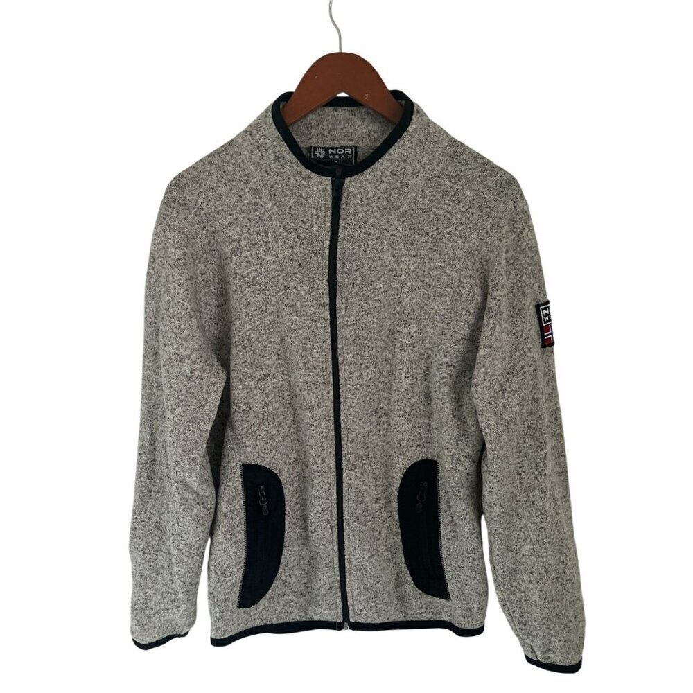 NORWear Authentic Icelandic Iceland Fleece Sweater Zip Up Jacket Gray Size Large